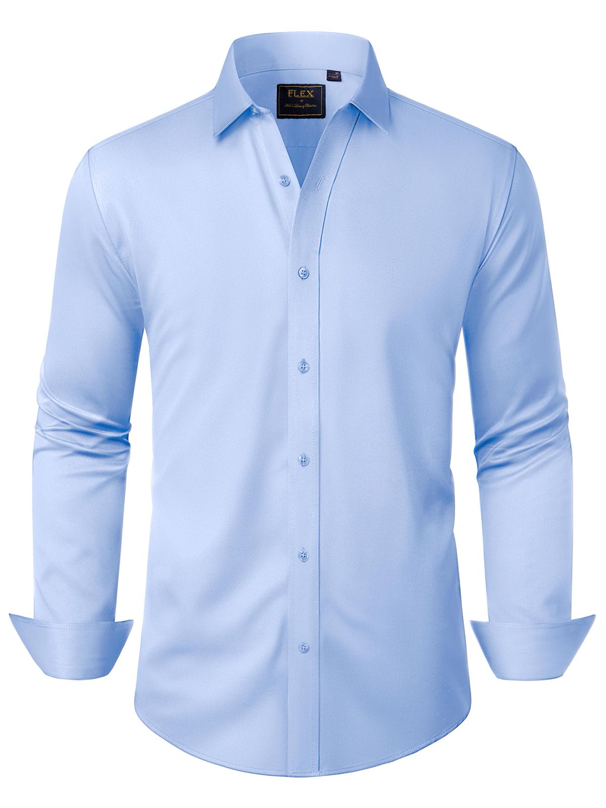 sogami Mens Solid Long Sleeve Dress Shirts Stretch Cotton Business Shirt