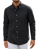 sogami Men's Casual Oxford Long Sleeve Shirt Button Down Collar Cotton Shirt