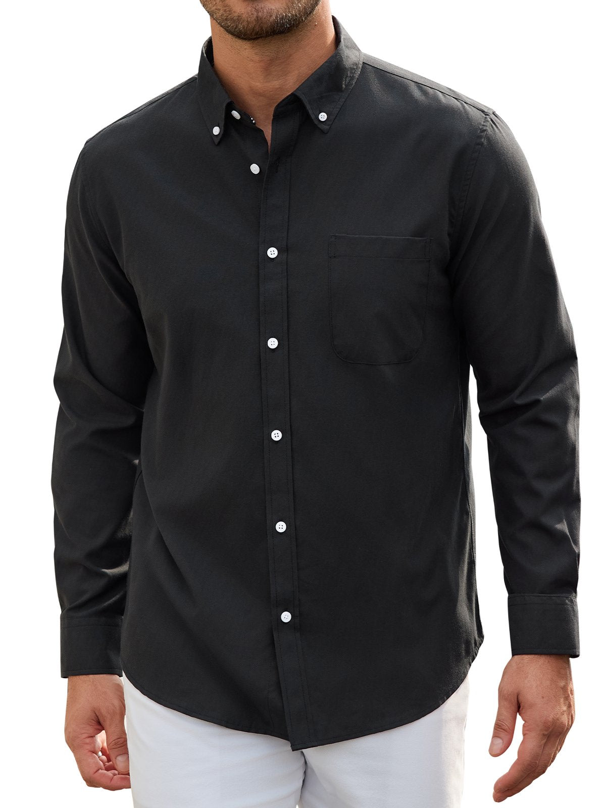 sogami Men's Casual Oxford Long Sleeve Shirt Button Down Collar Cotton Shirt