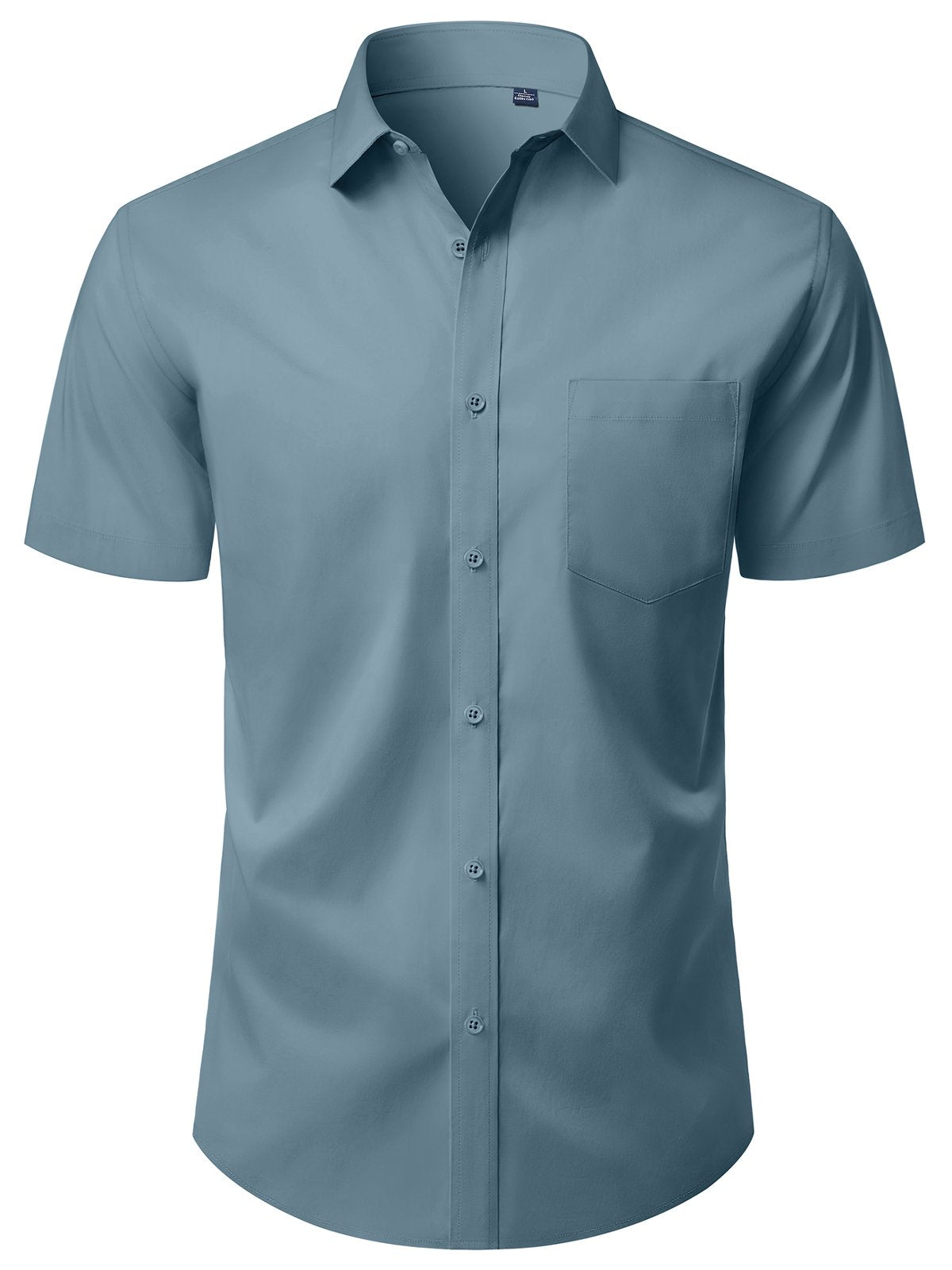 sogami Mens Button Down Work Shirt Stretched Wrinkle Free Short Sleeve White Dresses Shirt For Casual