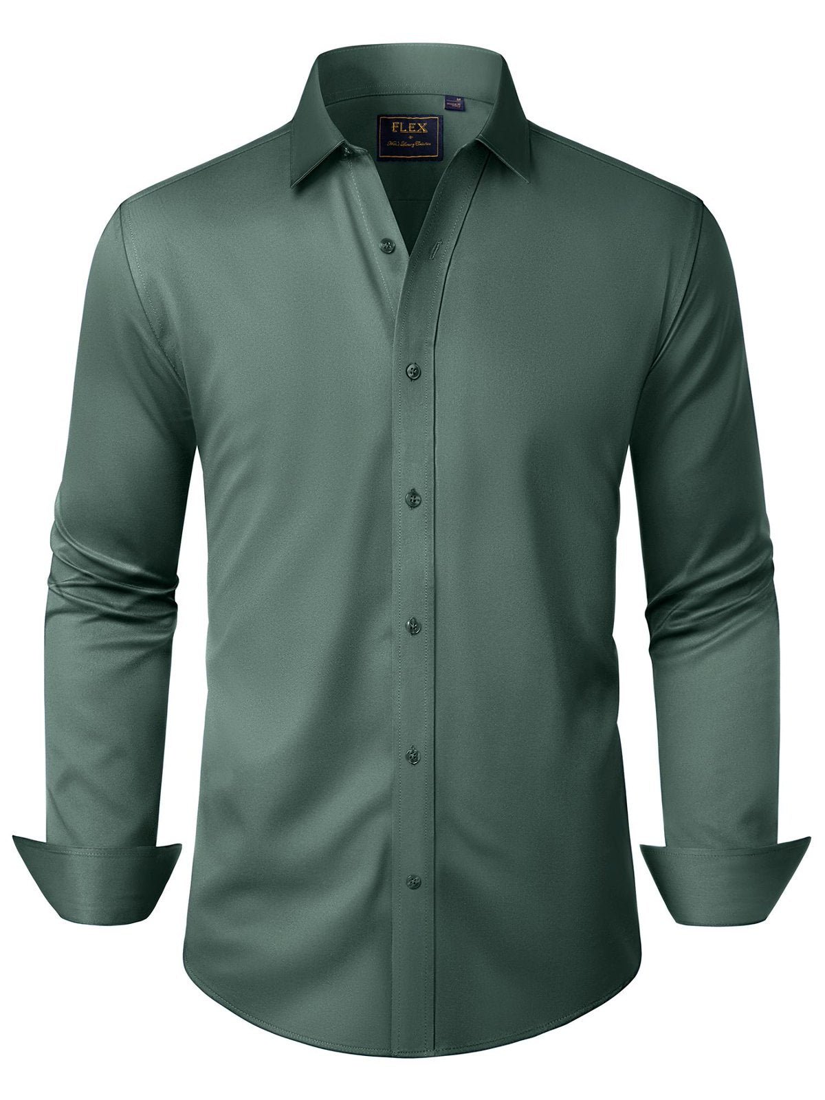 sogami Mens Solid Long Sleeve Dress Shirts Stretch Cotton Business Shirt