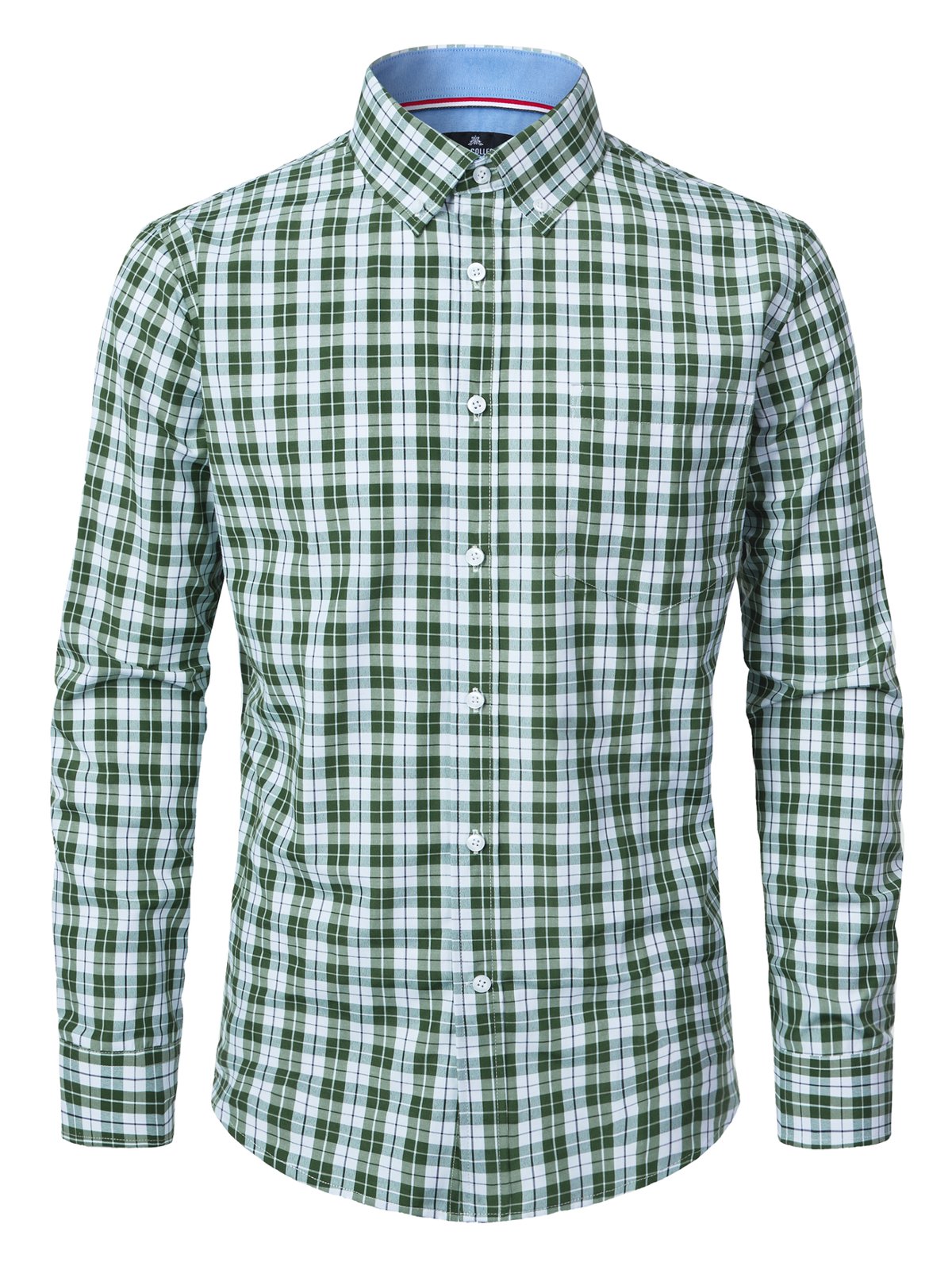 sogami Men's Plaid Shirt Casual Long Sleeve Button Down Gingham Shirt Regular Fit