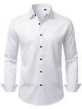 sogami Men's Button Down Shirt Stretch Long Sleeve Business Casual Dress Shirts White
