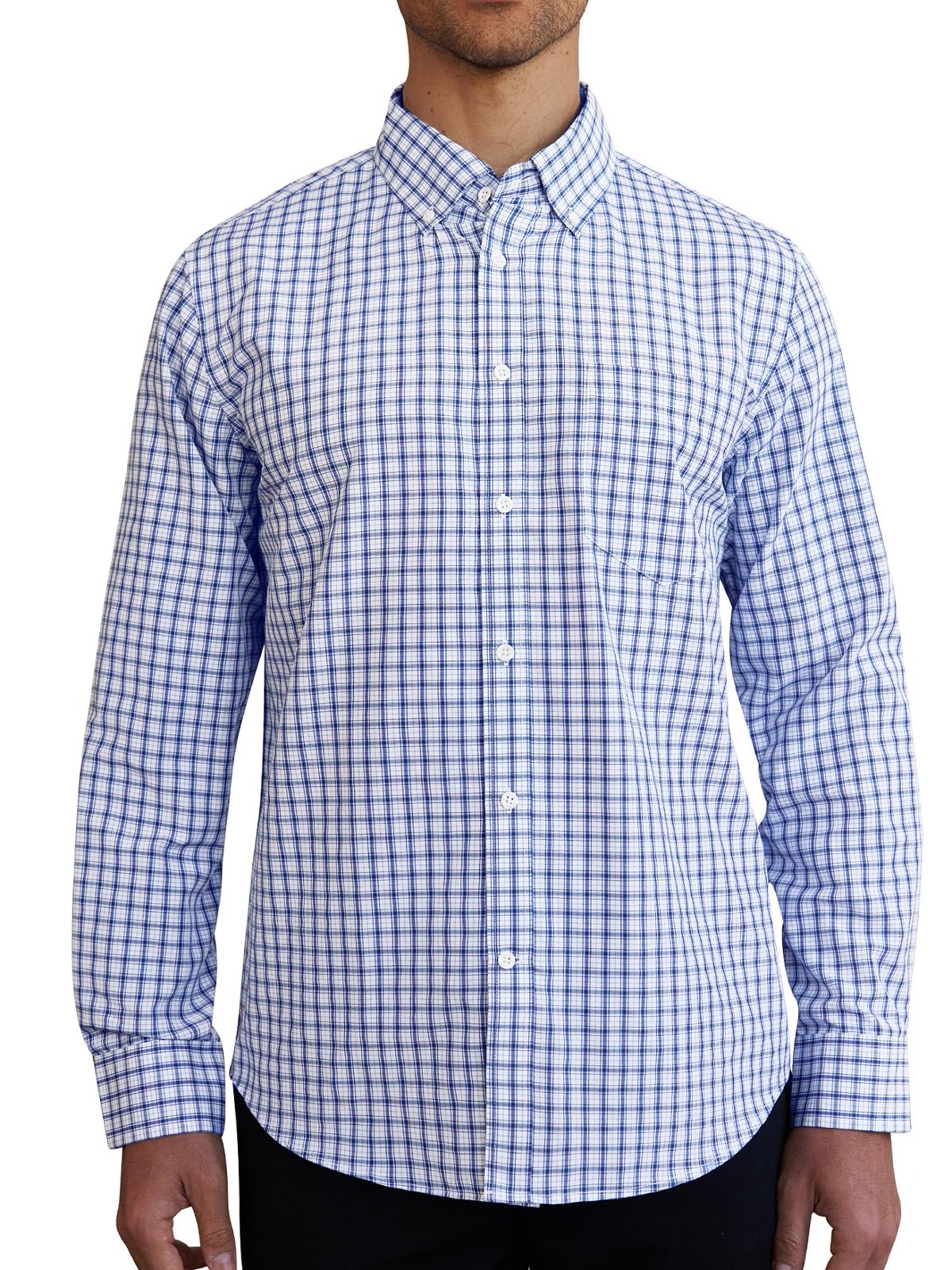 sogami Men's Casual Plaid Long Sleeve Shirt Lightweight Cotton Gingham Shirt
