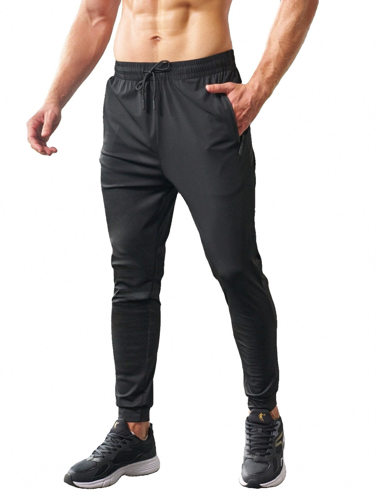 sogami Men's Joggers with Zipper Pockets Elastic Waist Sweatpants Athletic Pants for Jogging,Running