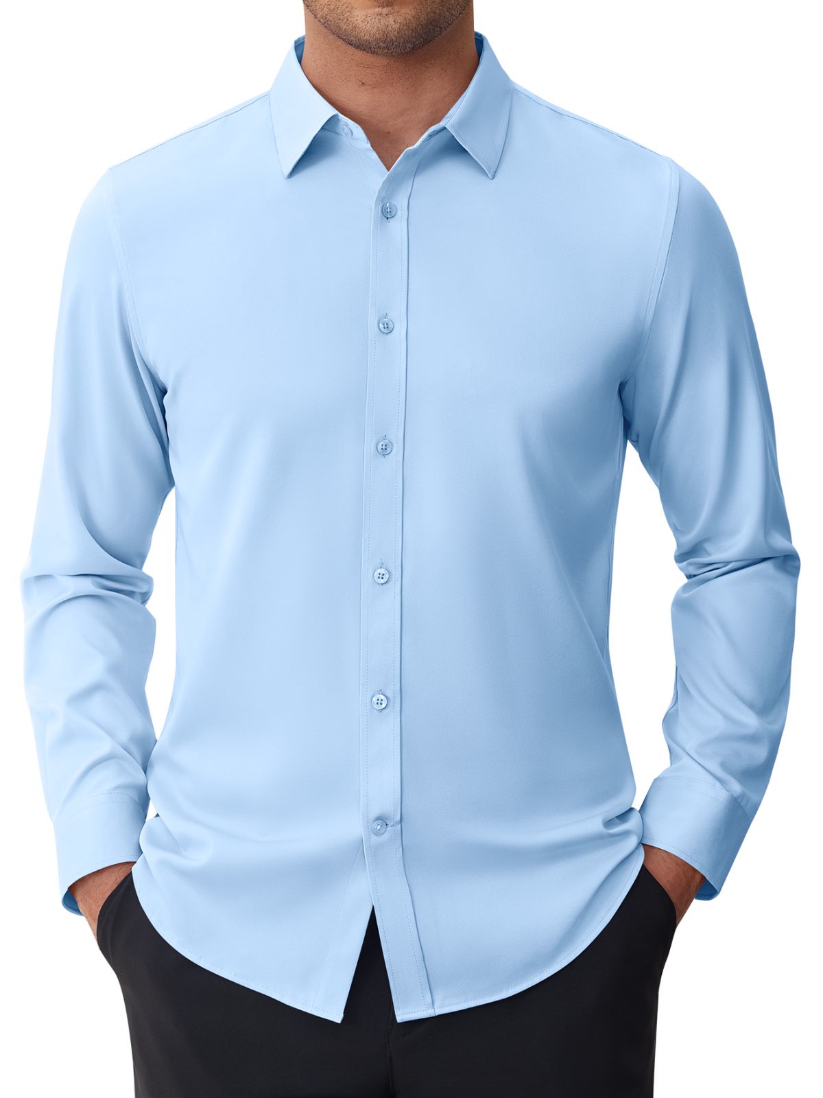 sogami Men's Stain Sheild Dress Shirts Long Sleeve Stretch Button Down Shirt Business Casual Shirt