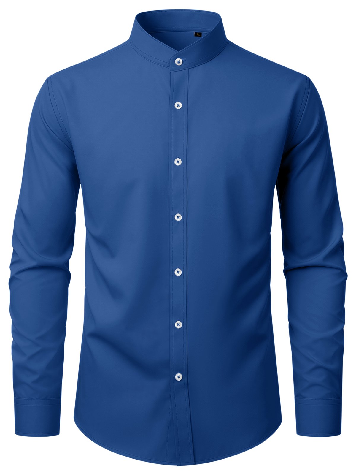 sogami Men's Wrinkle Free Dress Shirt Band Collar Long Sleeve Button Down Formal Shirt