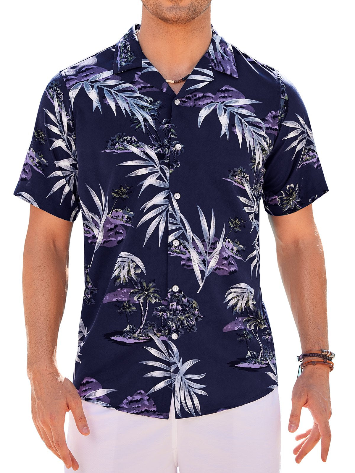 sogami Beach Shirt Short Sleeve Hawaiian Shirts for Men Casual Button Down Shirt