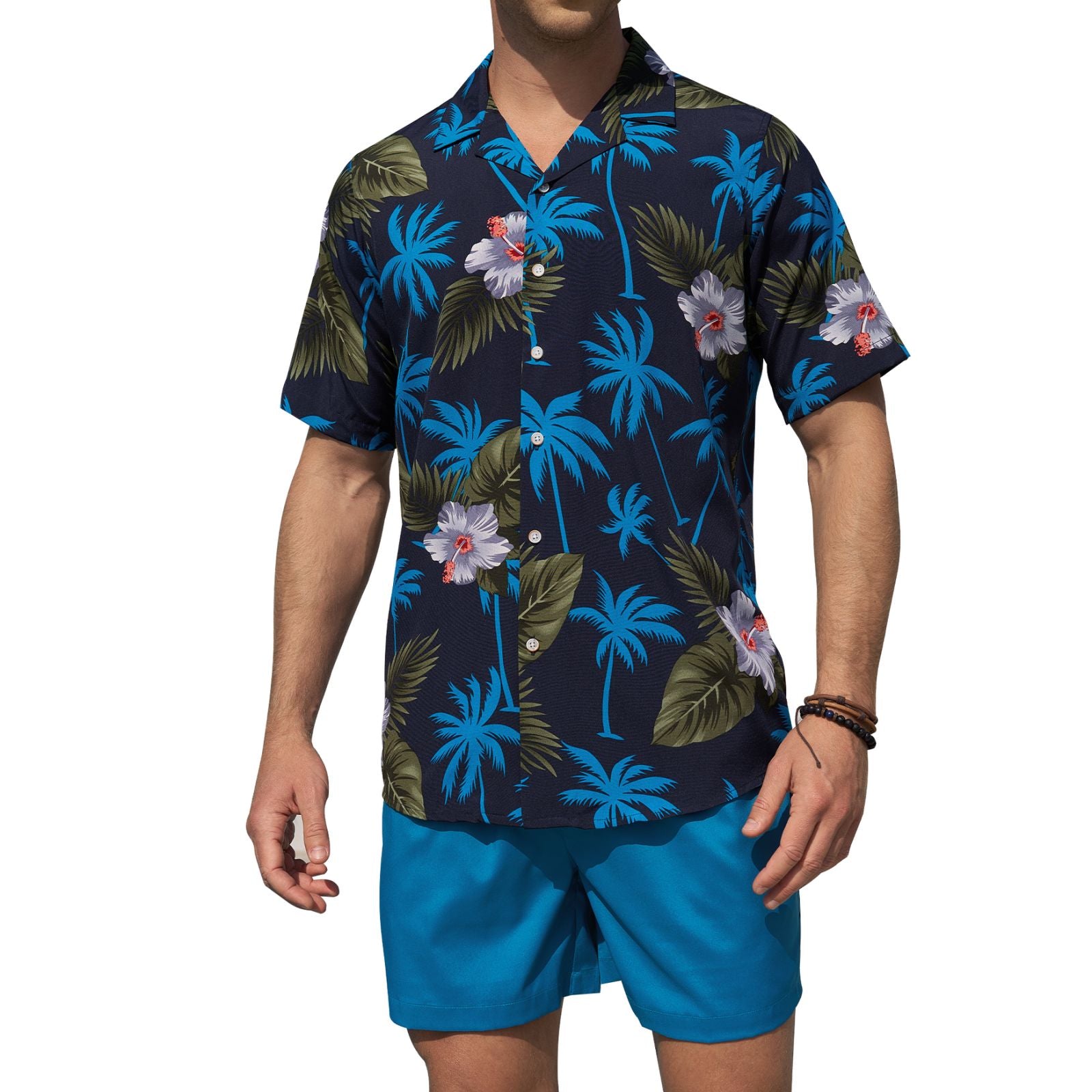 sogami Beach Shirt Short Sleeve Hawaiian Shirts for Men Casual Button Down Shirt