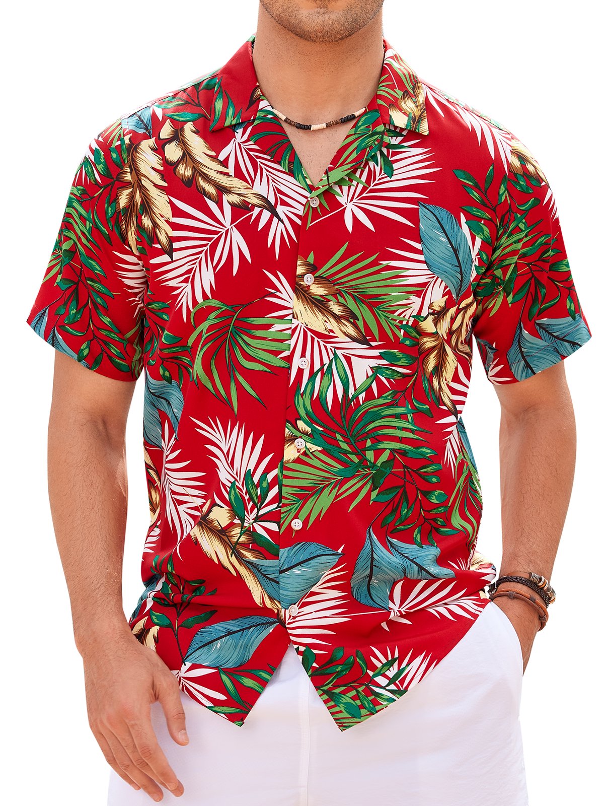 sogami Beach Shirt Short Sleeve Hawaiian Shirts for Men Casual Button Down Shirt