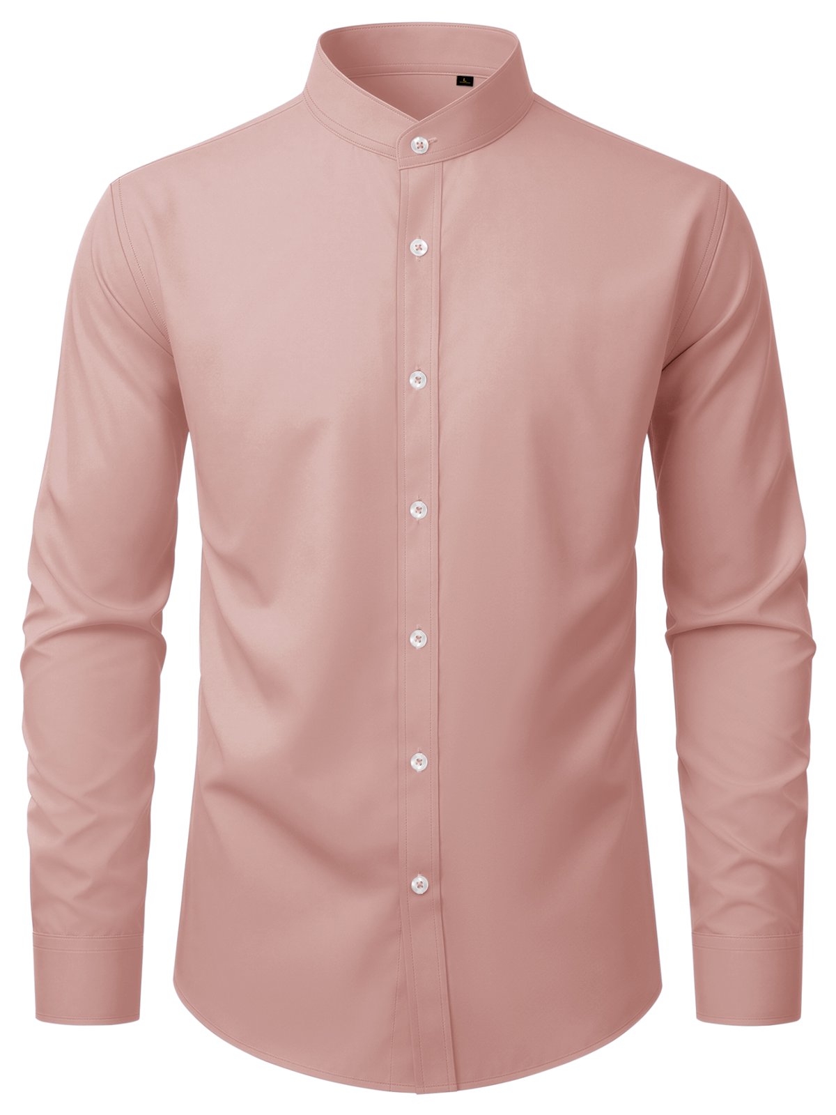 sogami Men's Wrinkle Free Dress Shirt Band Collar Long Sleeve Button Down Formal Shirt