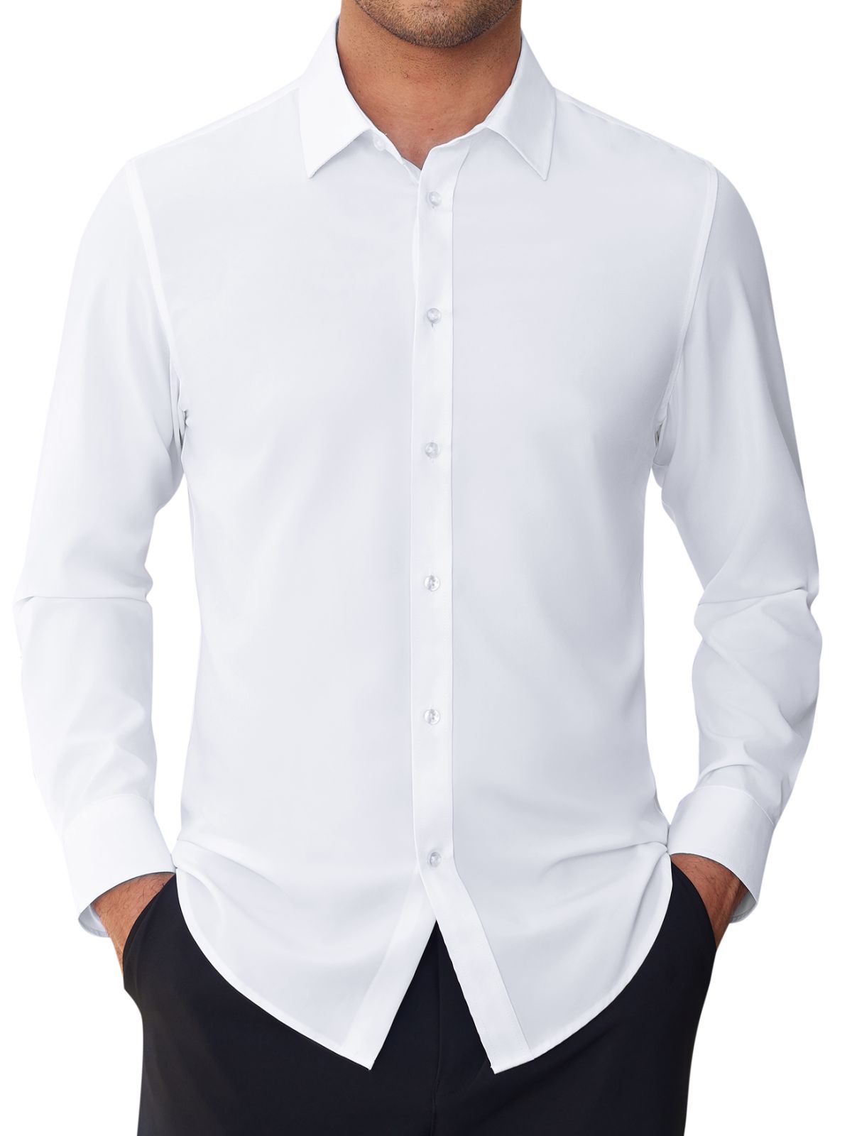 sogami Men's Stain Sheild Dress Shirts Long Sleeve Stretch Button Down Shirt Business Casual Shirt