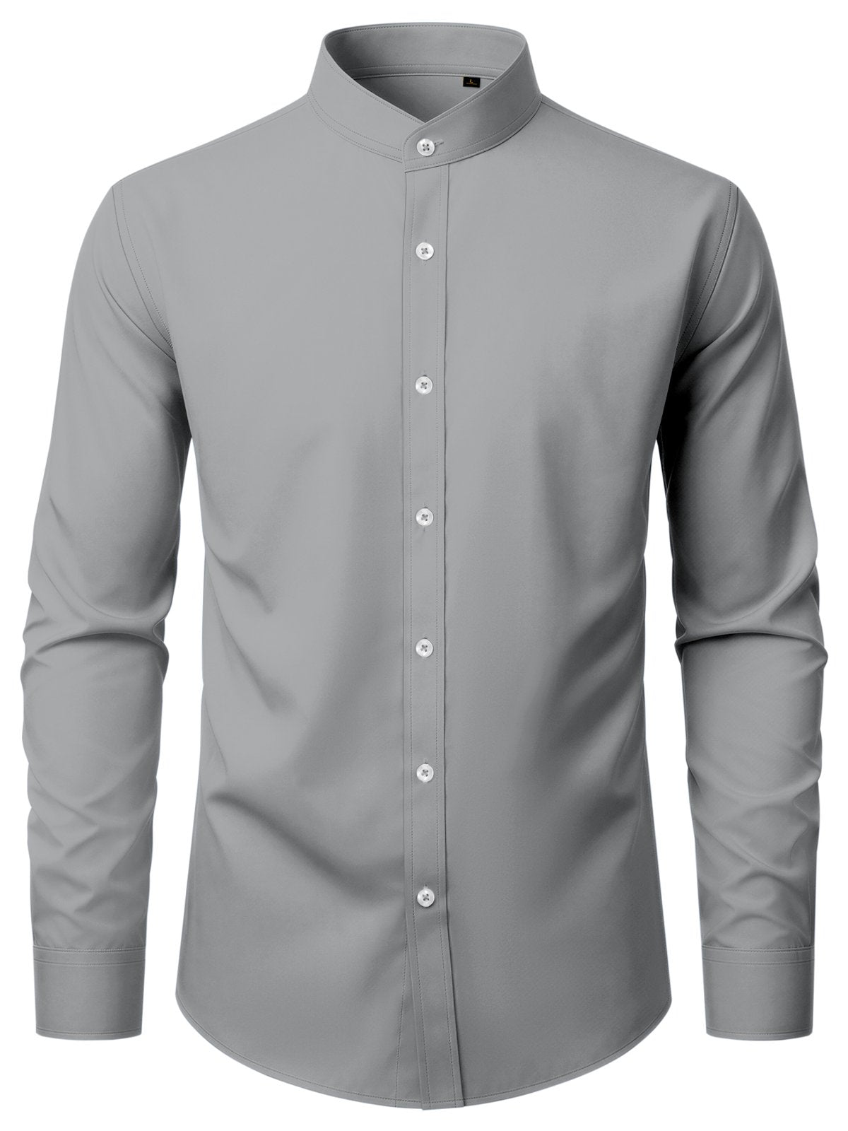 sogami Men's Wrinkle Free Dress Shirt Band Collar Long Sleeve Button Down Formal Shirt