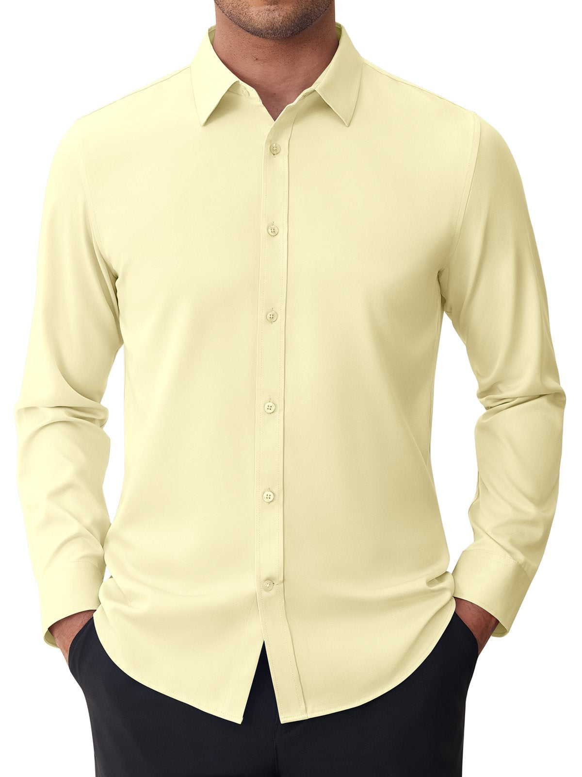 sogami Men's Stain Sheild Dress Shirts Long Sleeve Stretch Button Down Shirt Business Casual Shirt