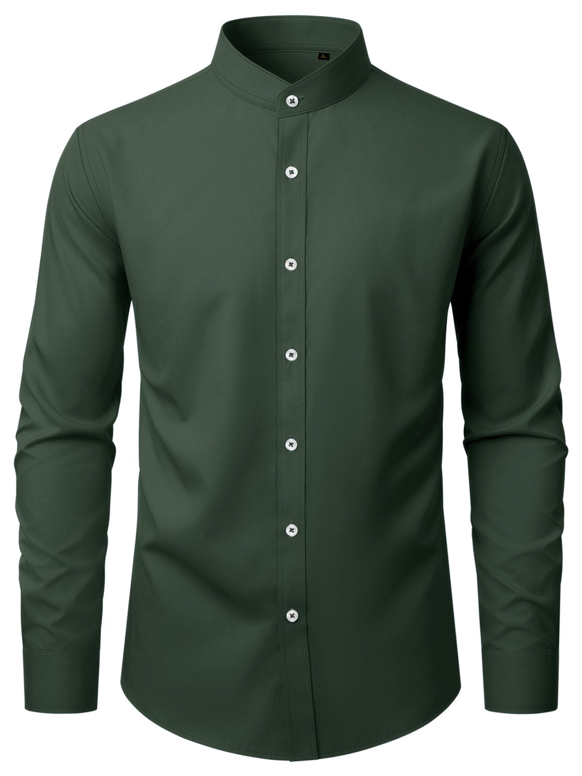 sogami Men's Wrinkle Free Dress Shirt Band Collar Long Sleeve Button Down Formal Shirt