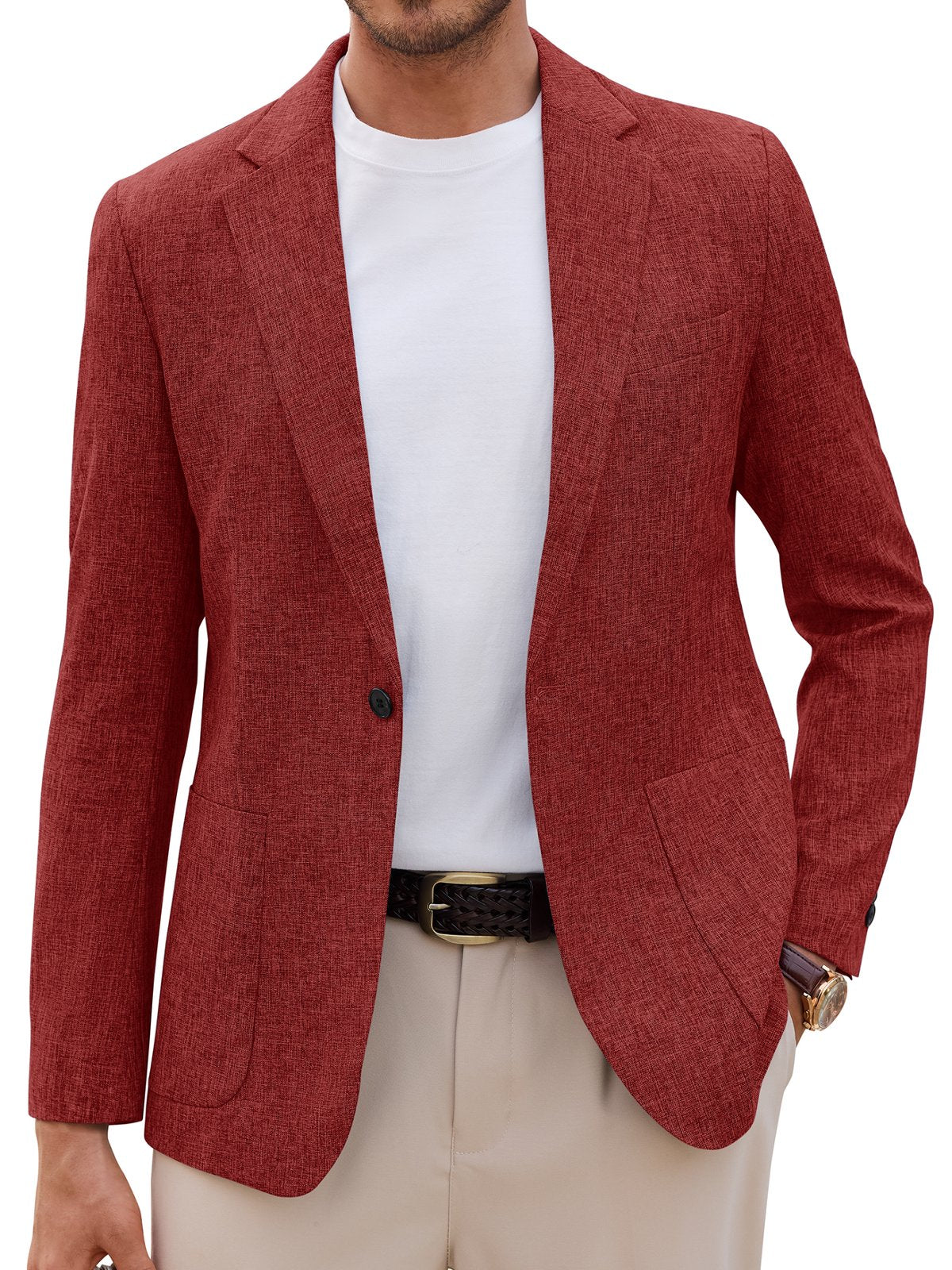 sogami Men's Casual Blazer One Button Business Suit Jacket For Men Regular Fit Sport Coats