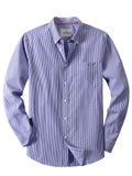 sogami Men's Striped Oxford Shirt Casual Long Sleeve Button Down Shirt