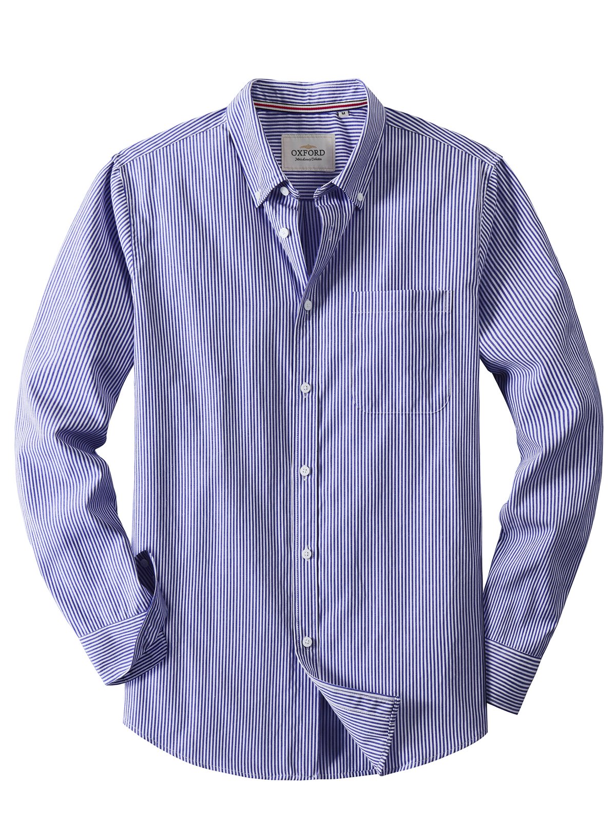 sogami Men's Striped Oxford Shirt Casual Long Sleeve Button Down Shirt
