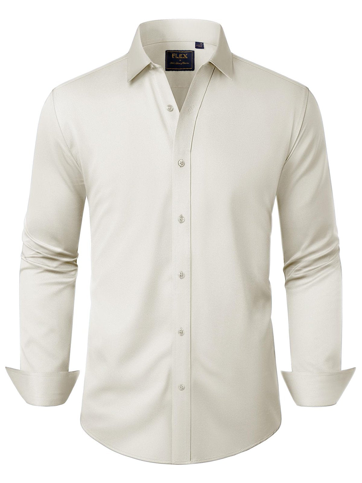 sogami Mens Solid Long Sleeve Dress Shirts Stretch Cotton Business Shirt