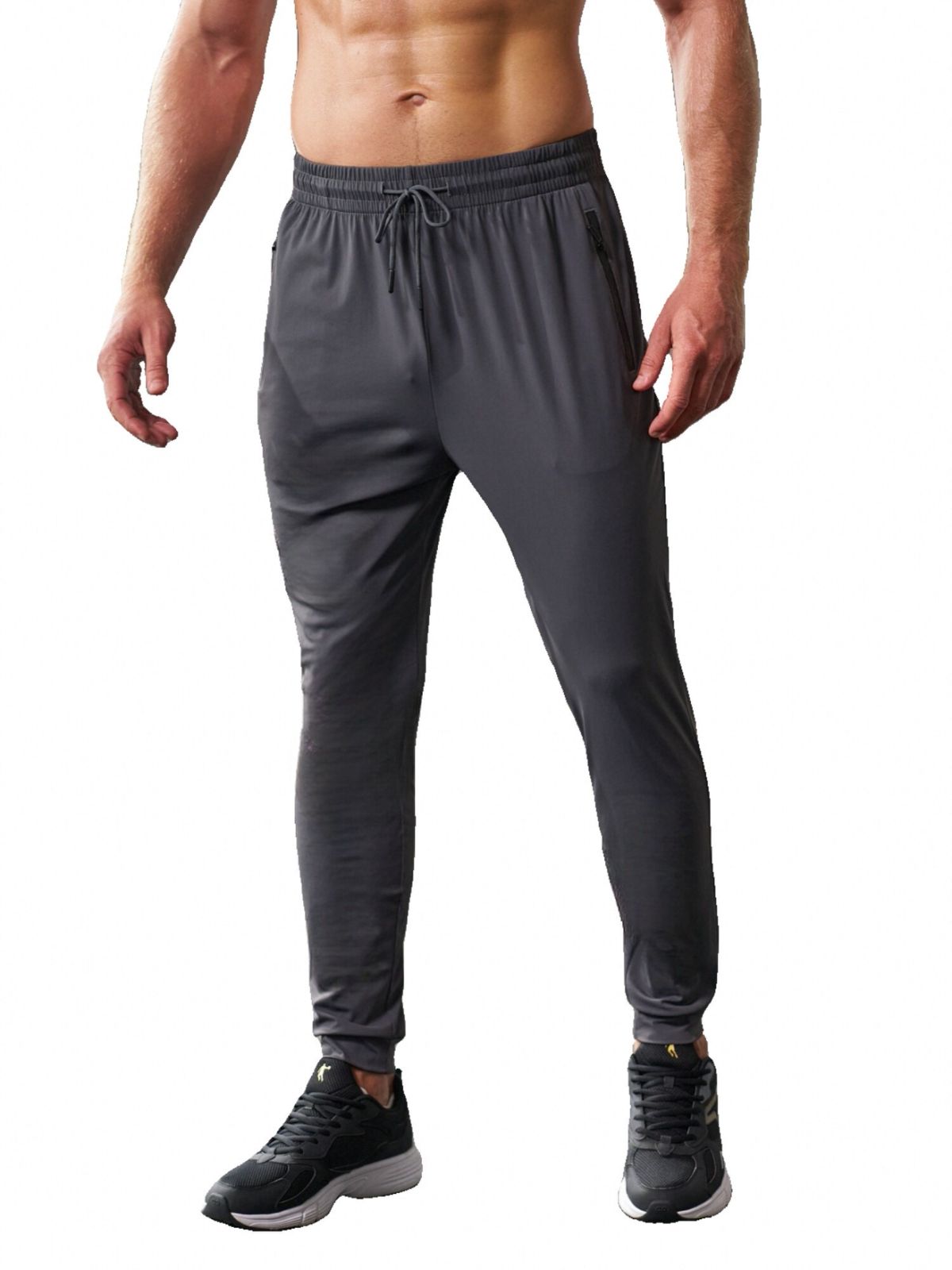 sogami Men's Joggers with Zipper Pockets Elastic Waist Sweatpants Athletic Pants for Jogging,Running
