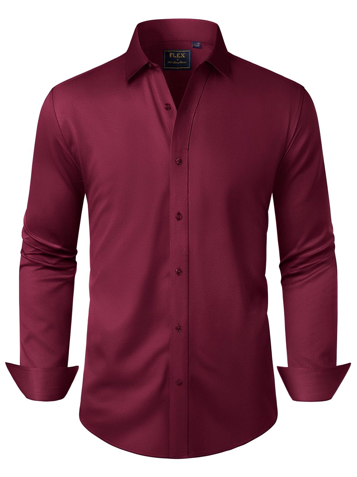 sogami Mens Solid Long Sleeve Dress Shirts Stretch Cotton Business Shirt