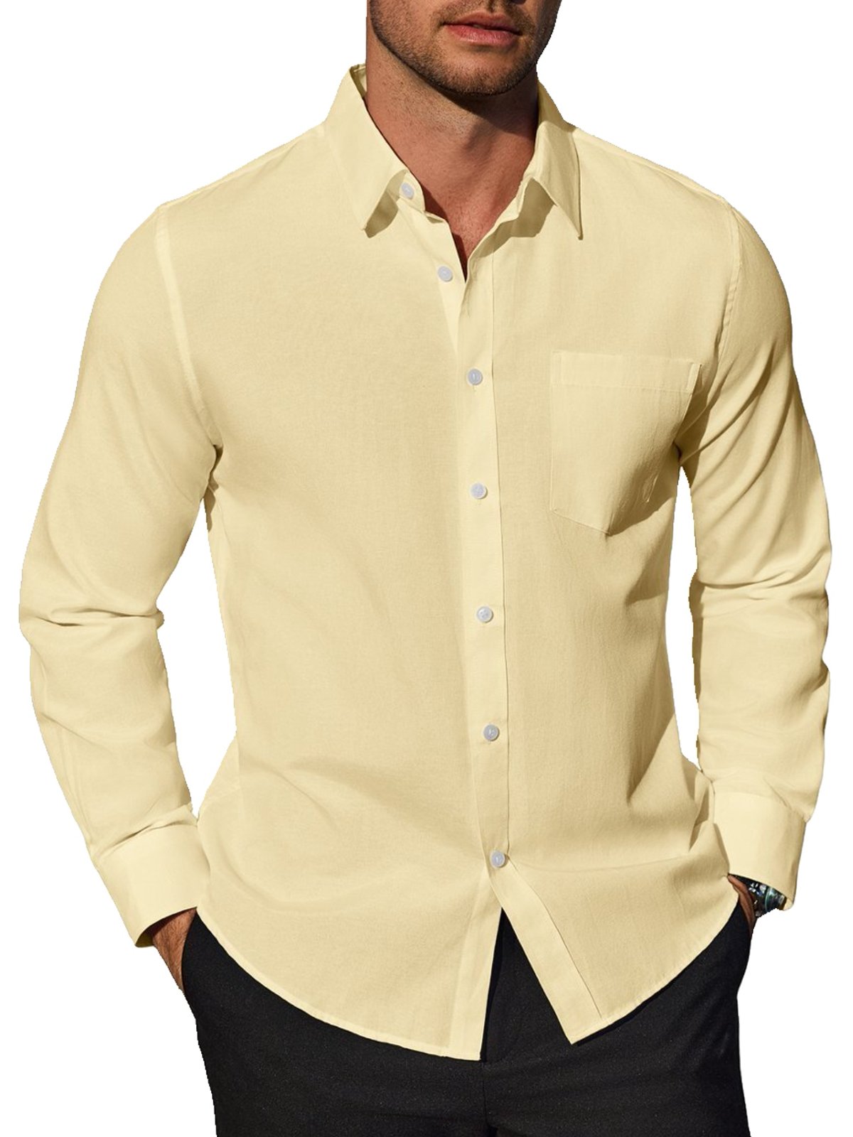 sogami Button Up Shirt Mens Oxford Shirt Casual Long Sleeve White Cotton Dress Shirt For Men Office