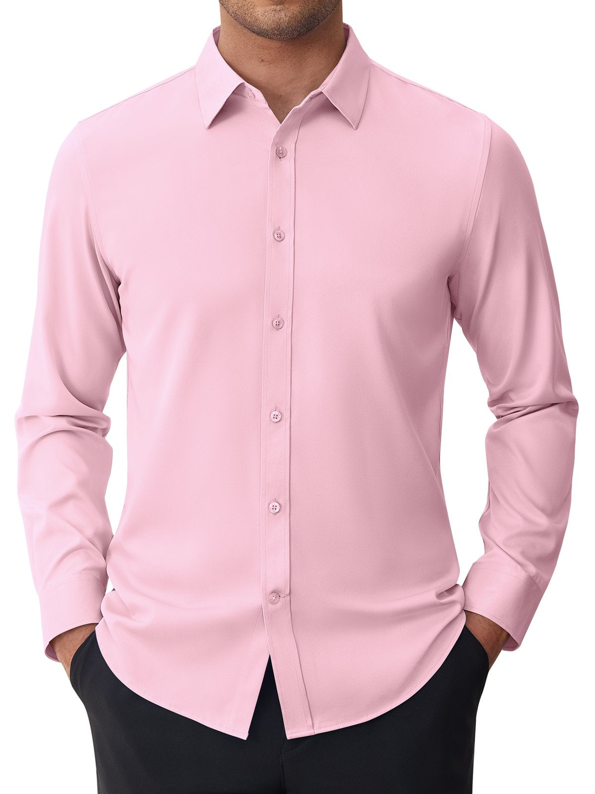 sogami Men's Stain Sheild Dress Shirts Long Sleeve Stretch Button Down Shirt Business Casual Shirt