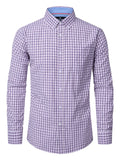 sogami Men's Plaid Shirt Casual Long Sleeve Button Down Gingham Shirt Regular Fit