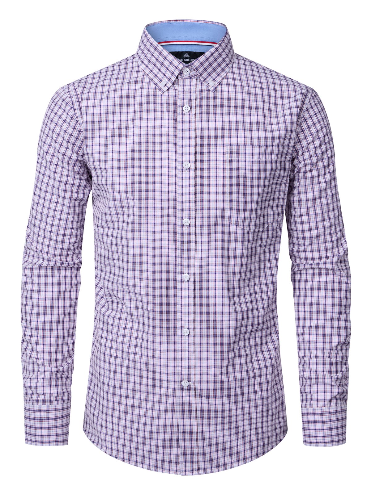 sogami Men's Plaid Shirt Casual Long Sleeve Button Down Gingham Shirt Regular Fit