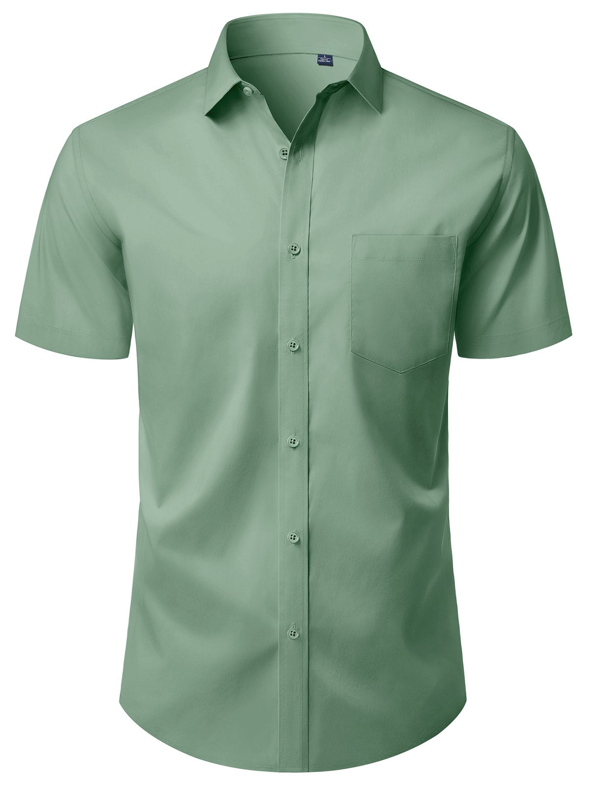 sogami Mens Button Down Work Shirt Stretched Wrinkle Free Short Sleeve White Dresses Shirt For Casual