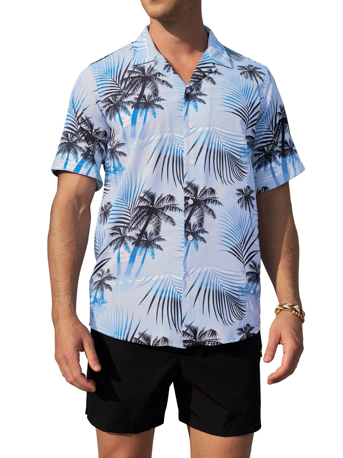 sogami Beach Shirt Short Sleeve Hawaiian Shirts for Men Casual Button Down Shirt