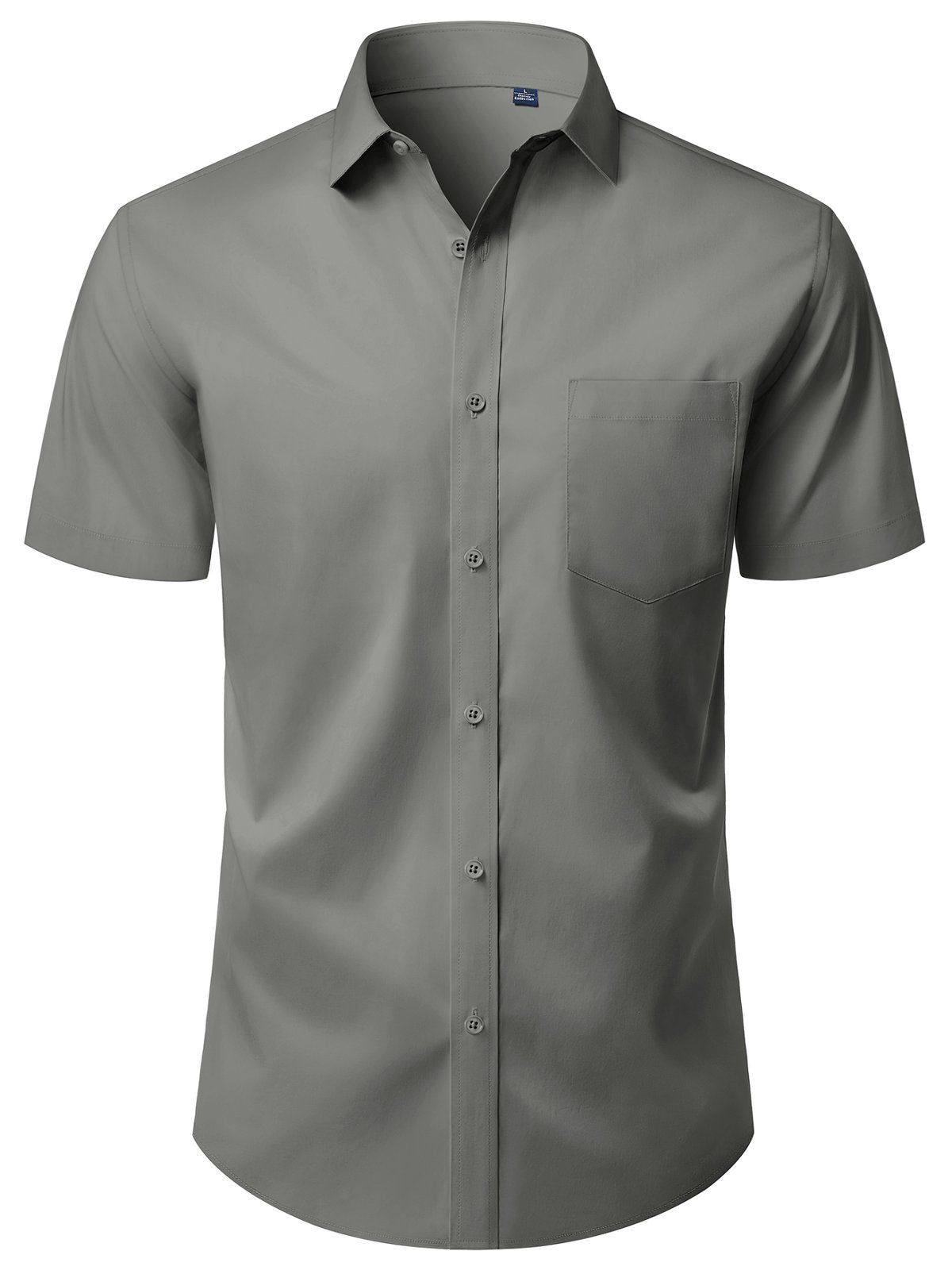 sogami Mens Button Down Work Shirt Stretched Wrinkle Free Short Sleeve White Dresses Shirt For Casual