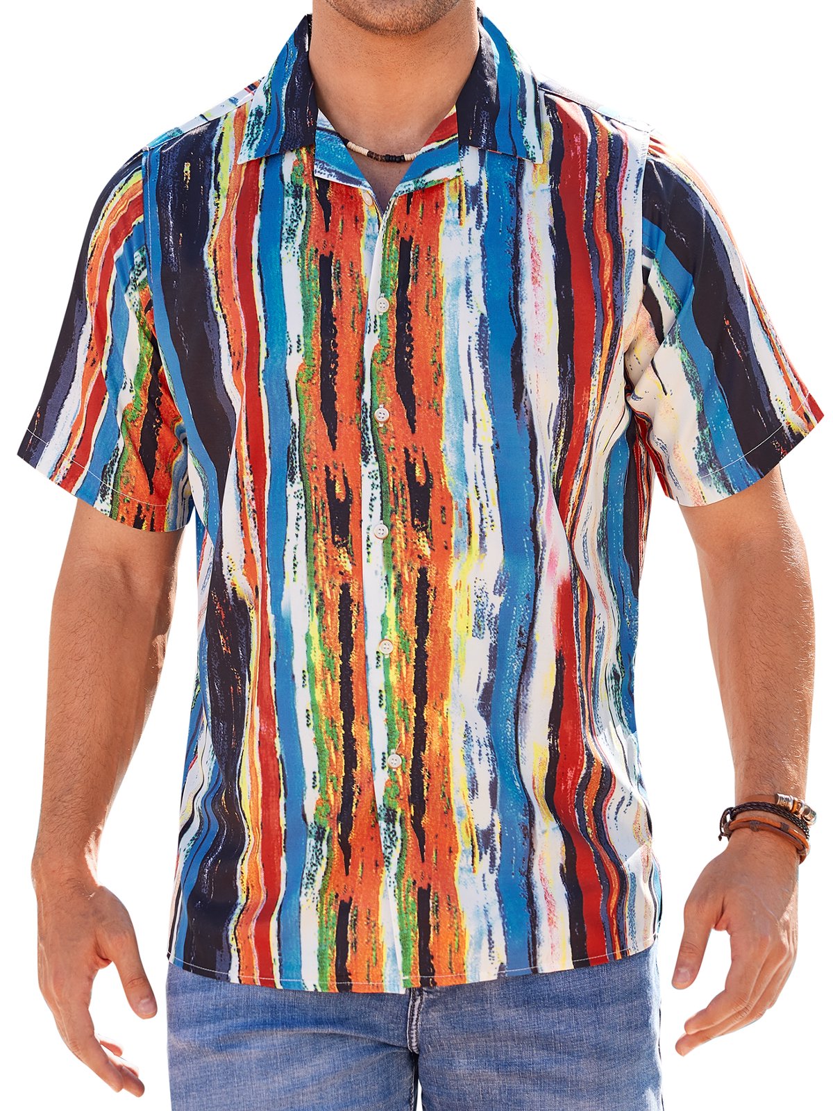 sogami Beach Shirt Short Sleeve Hawaiian Shirts for Men Casual Button Down Shirt