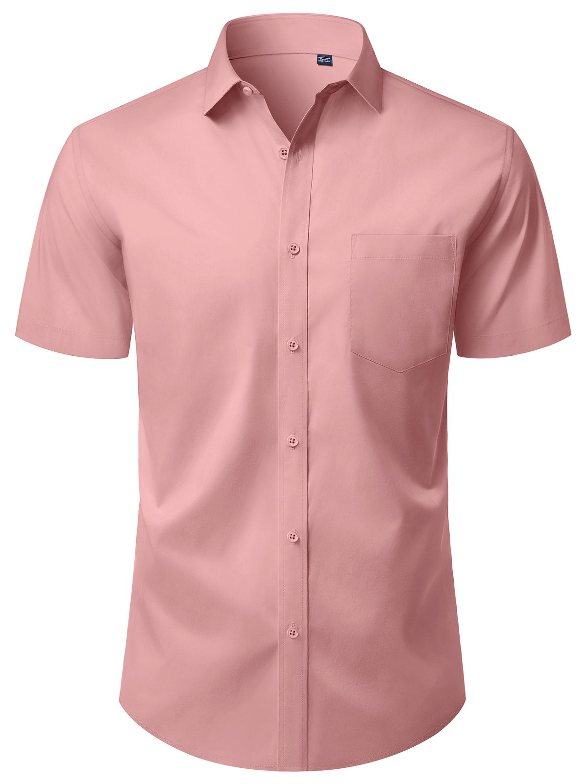 sogami Mens Button Down Work Shirt Stretched Wrinkle Free Short Sleeve White Dresses Shirt For Casual