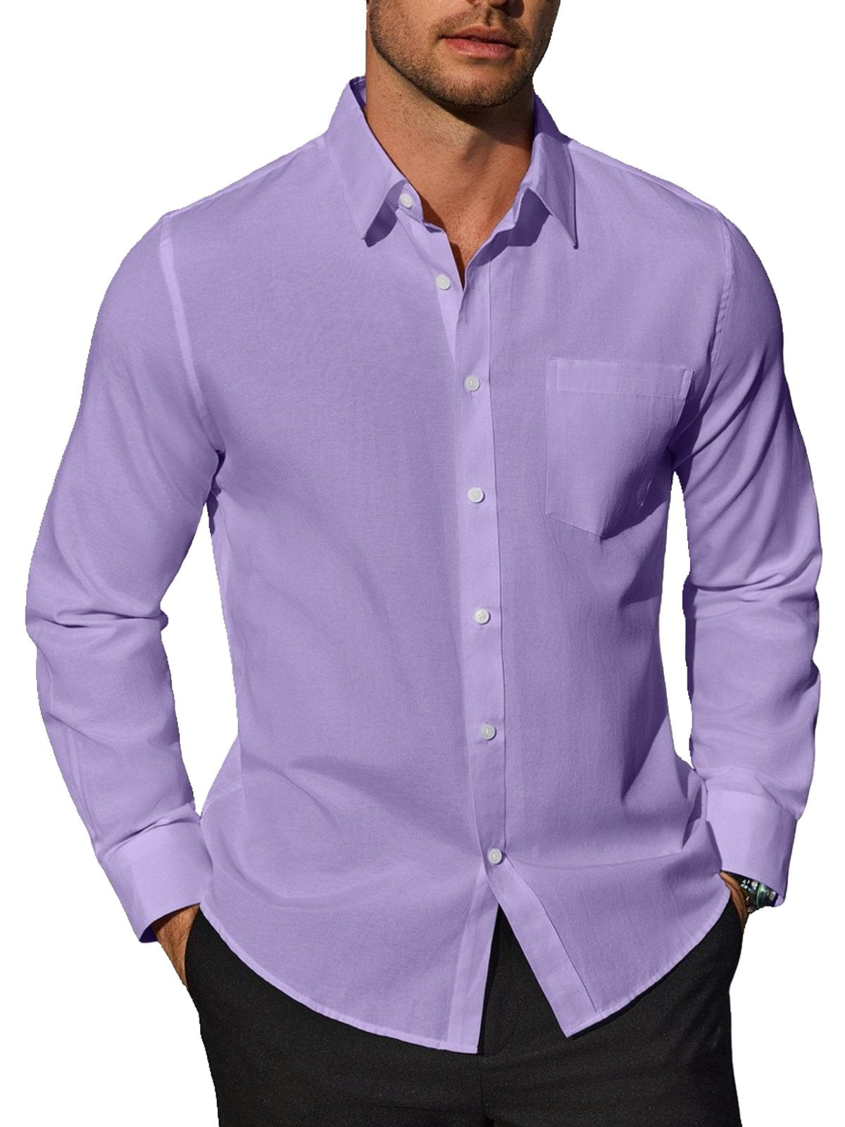 sogami Button Up Shirt Mens Oxford Shirt Casual Long Sleeve White Cotton Dress Shirt For Men Office
