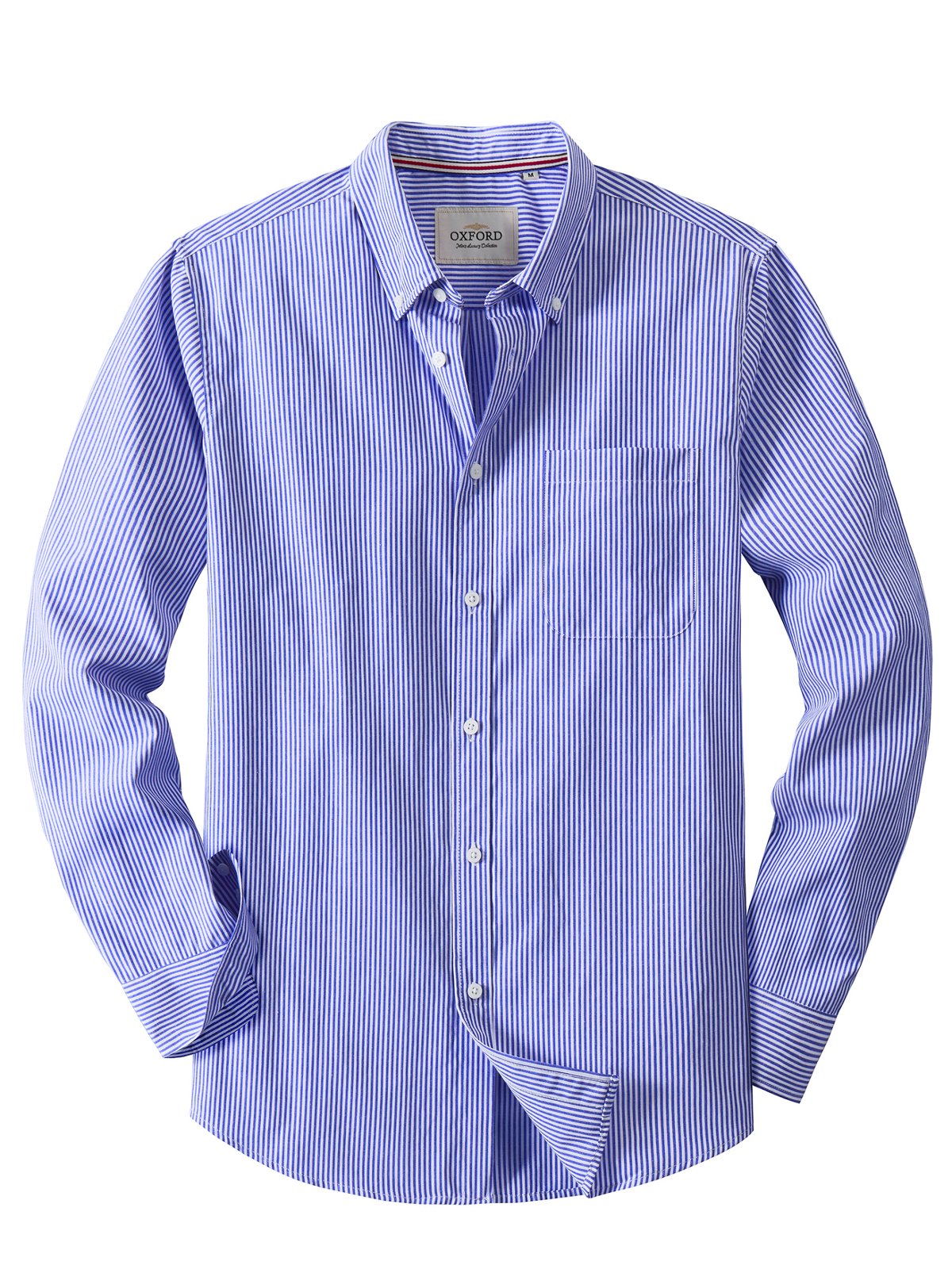 sogami Men's Striped Oxford Shirt Casual Long Sleeve Button Down Shirt