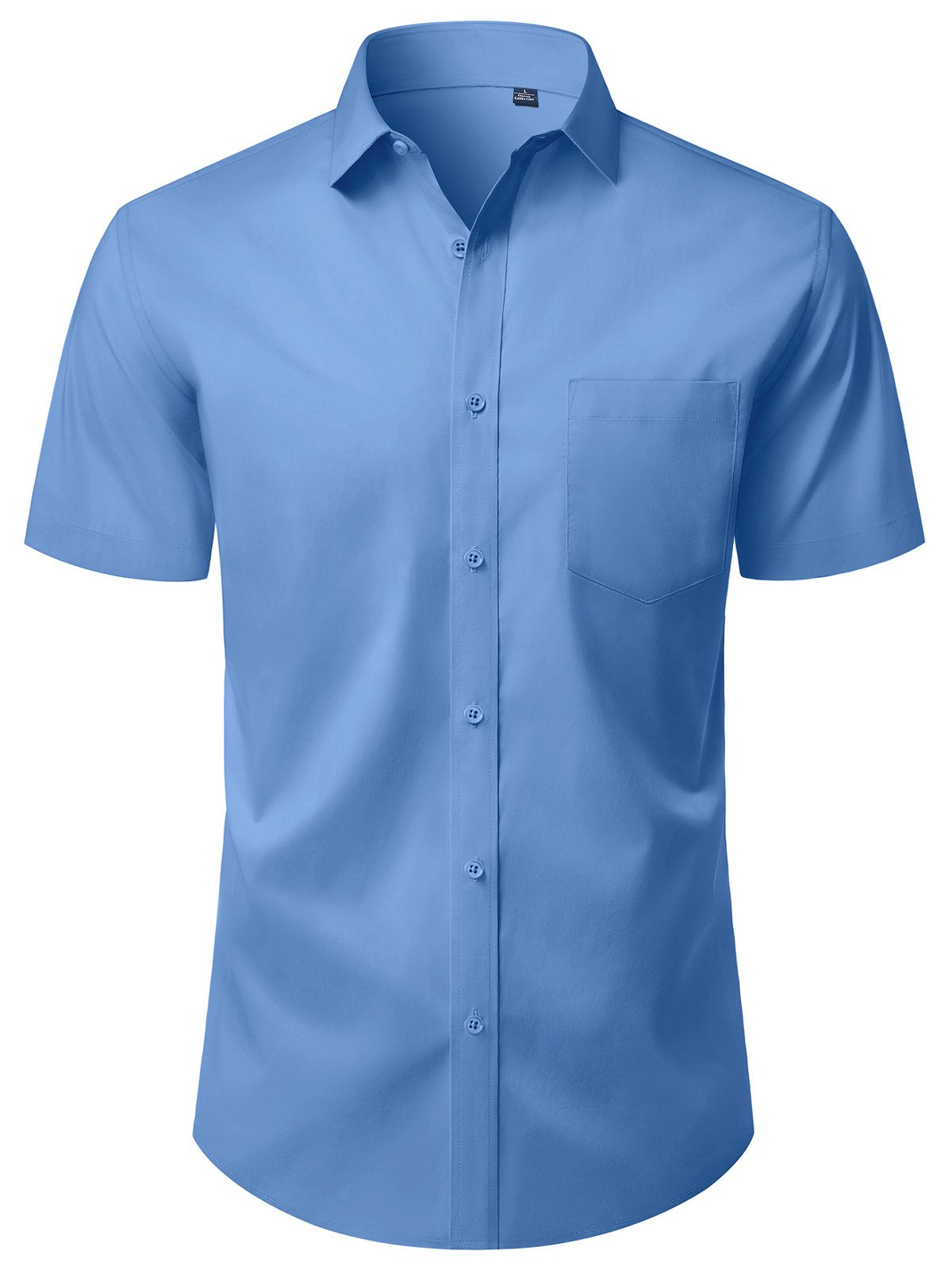 sogami Mens Button Down Work Shirt Stretched Wrinkle Free Short Sleeve White Dresses Shirt For Casual