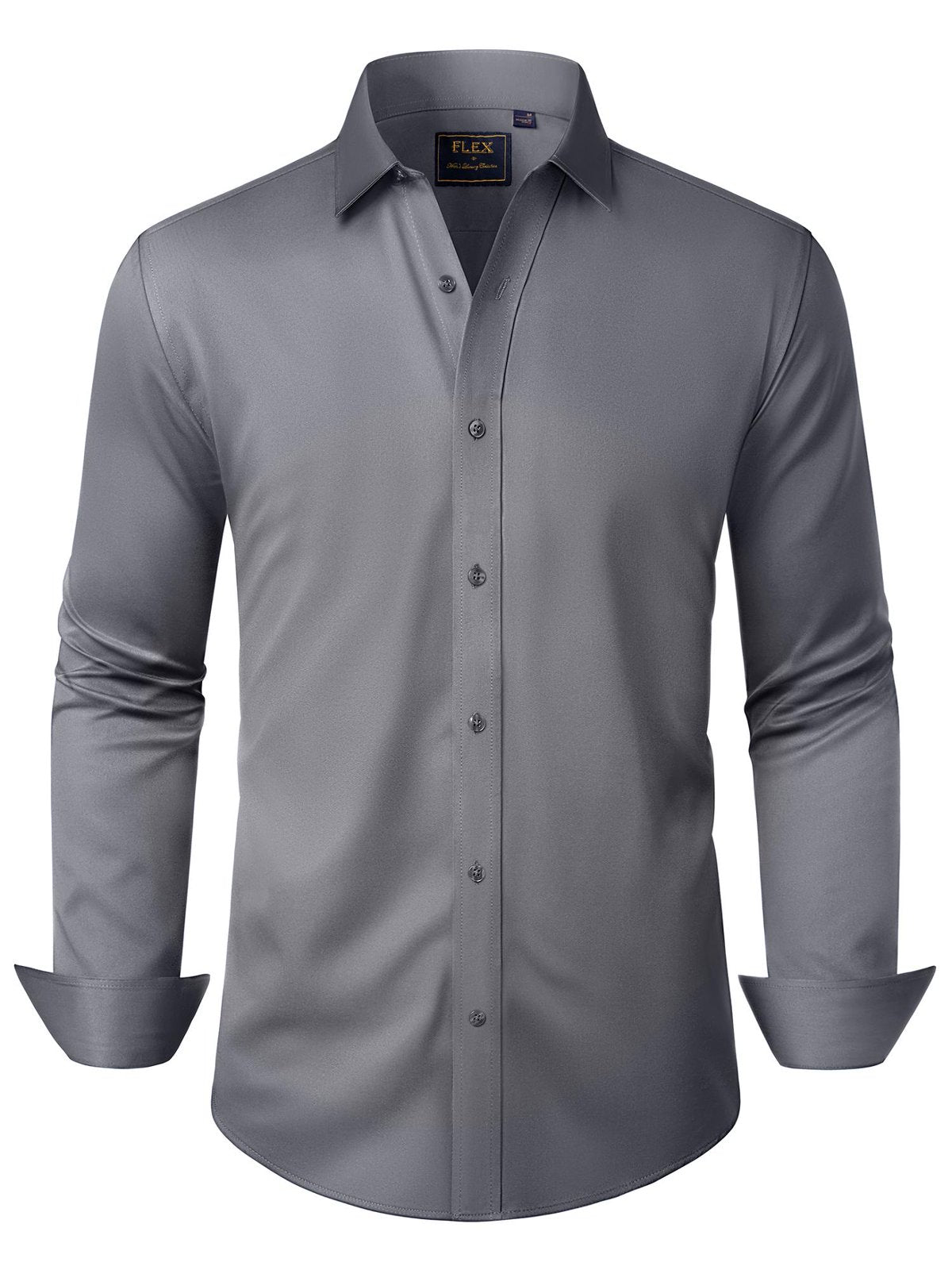 sogami Mens Solid Long Sleeve Dress Shirts Stretch Cotton Business Shirt