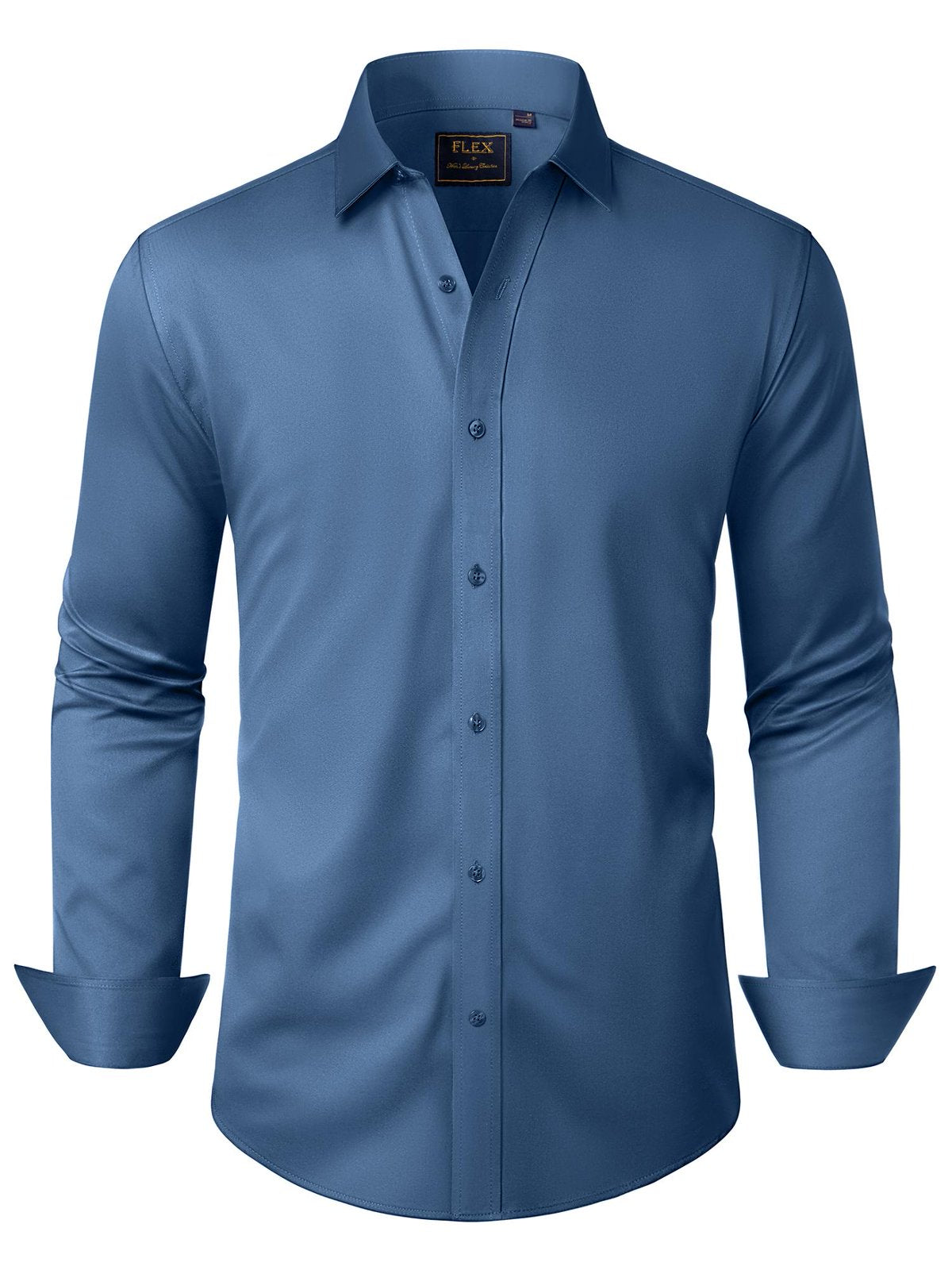 sogami Mens Solid Long Sleeve Dress Shirts Stretch Cotton Business Shirt