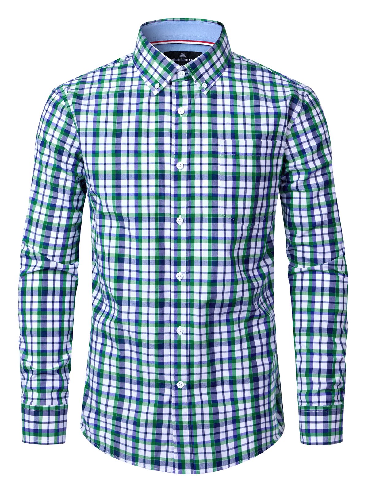 sogami Men's Plaid Shirt Casual Long Sleeve Button Down Gingham Shirt Regular Fit