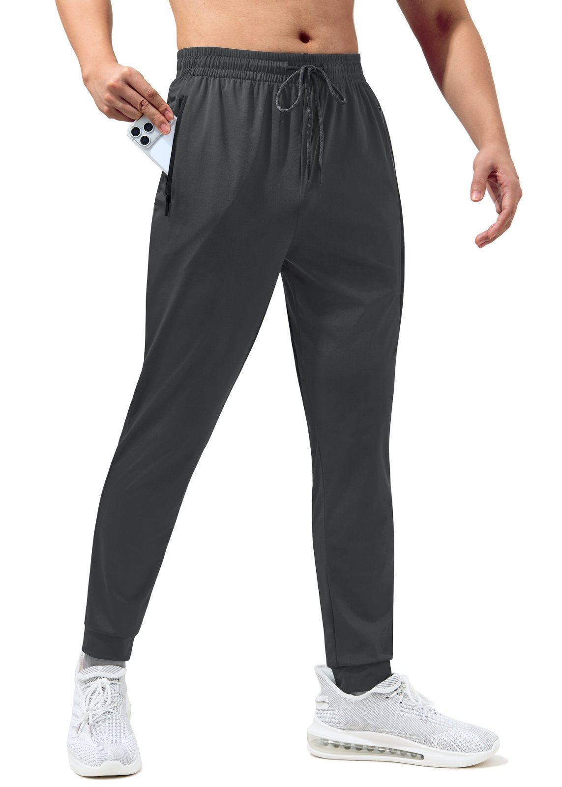 sogami Men's Slim Fit Joggers with Zipper Pockets Workout Pants for Gym