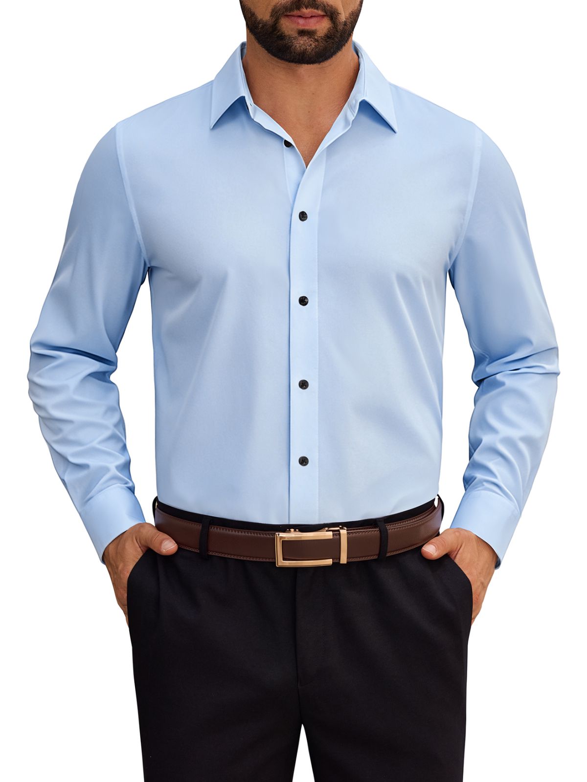 sogami Wrinkle Free Dresses Shirt For men Stretch Long Sleeve Button Down shirt Business