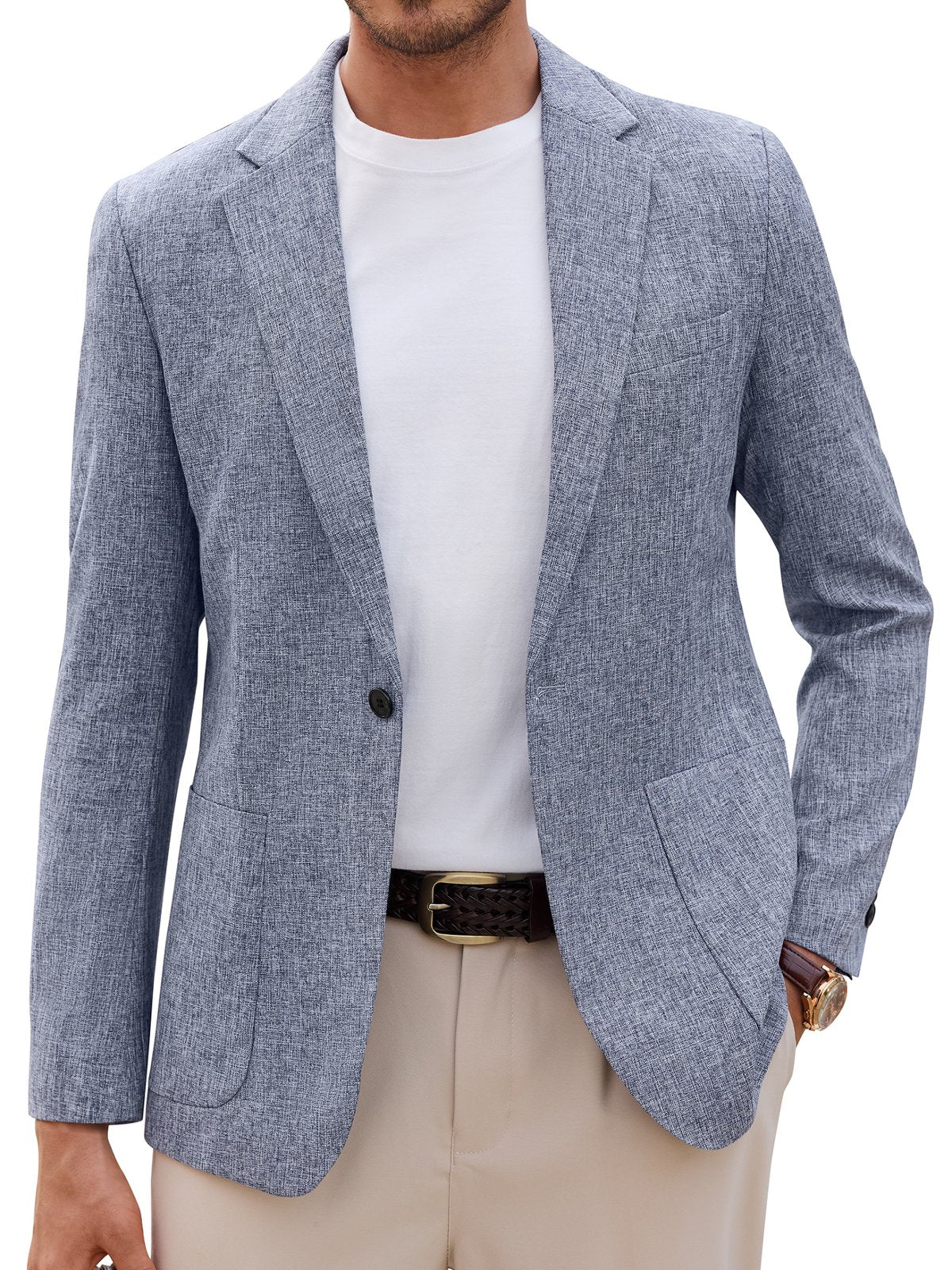 sogami Men's Casual Blazer One Button Business Suit Jacket For Men Regular Fit Sport Coats
