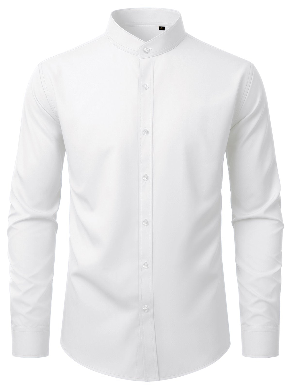 sogami Men's Wrinkle Free Dress Shirt Band Collar Long Sleeve Button Down Formal Shirt