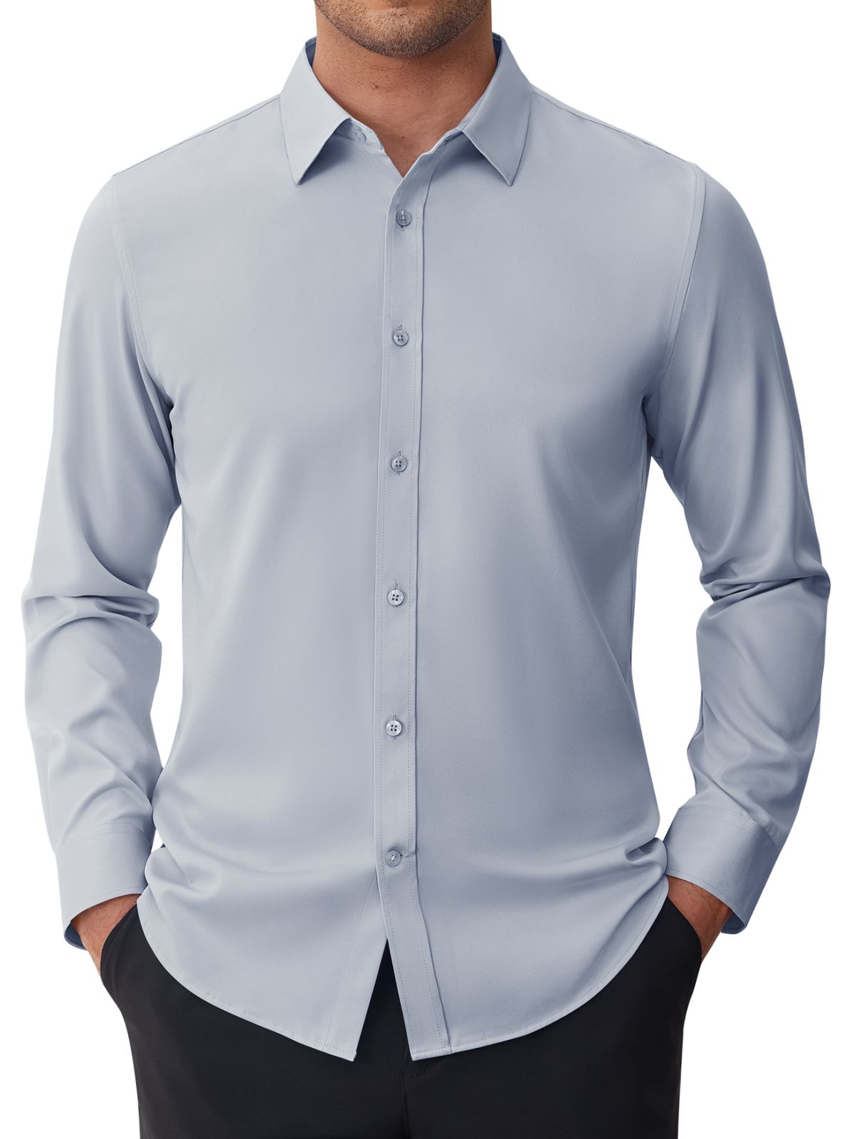 sogami Men's Stain Sheild Dress Shirts Long Sleeve Stretch Button Down Shirt Business Casual Shirt