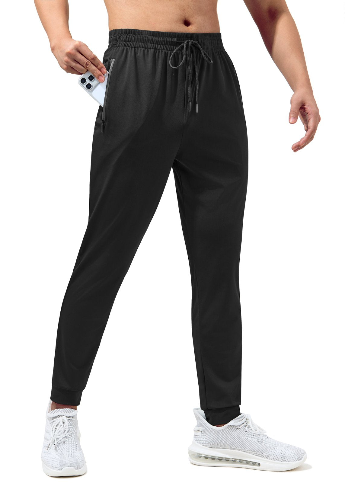 sogami Men's Slim Fit Joggers with Zipper Pockets Workout Pants for Gym