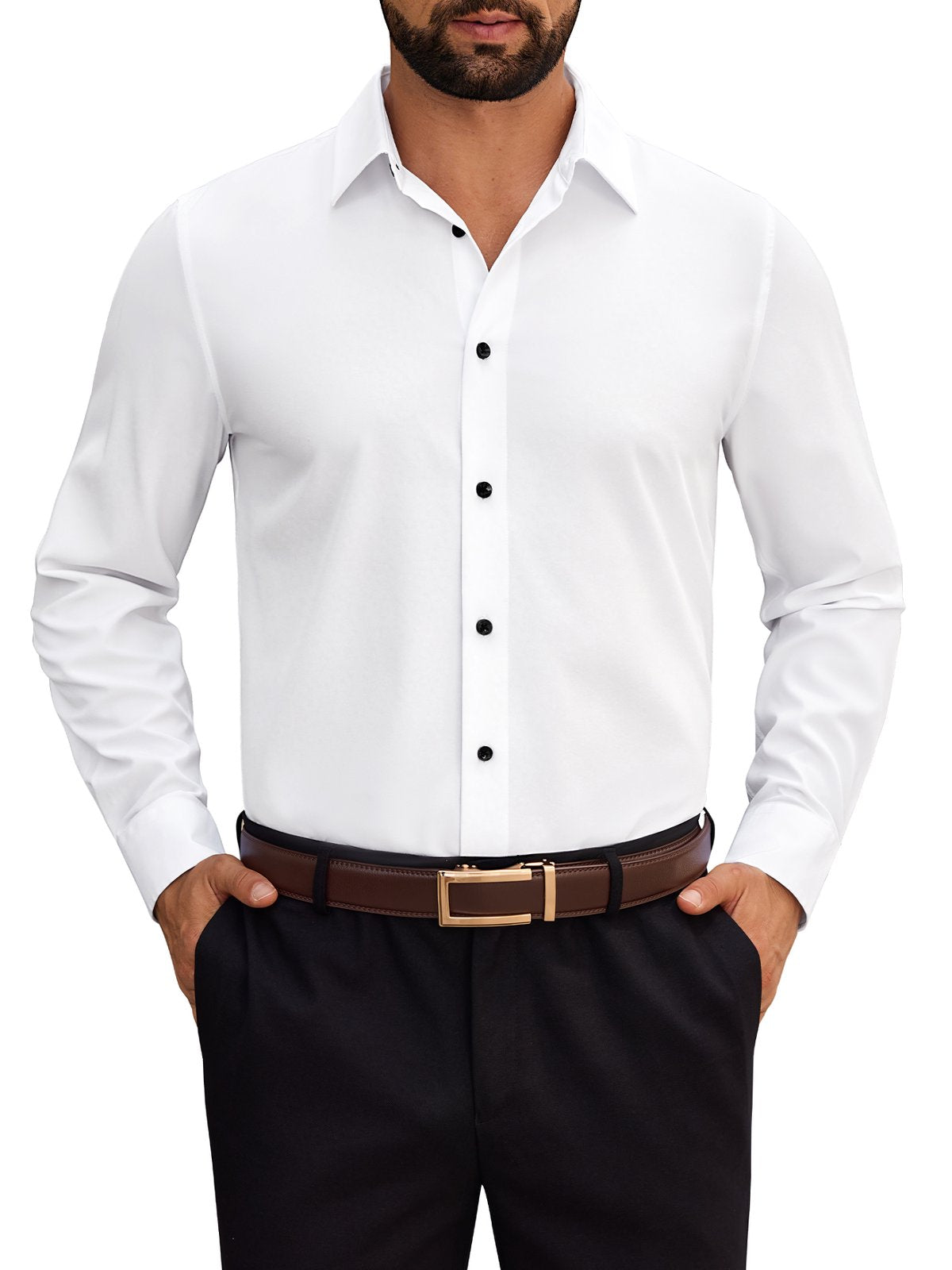sogami Wrinkle Free Dresses Shirt For men Stretch Long Sleeve Button Down shirt Business