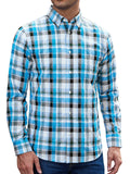 sogami Men's Casual Plaid Long Sleeve Shirt Lightweight Cotton Gingham Shirt