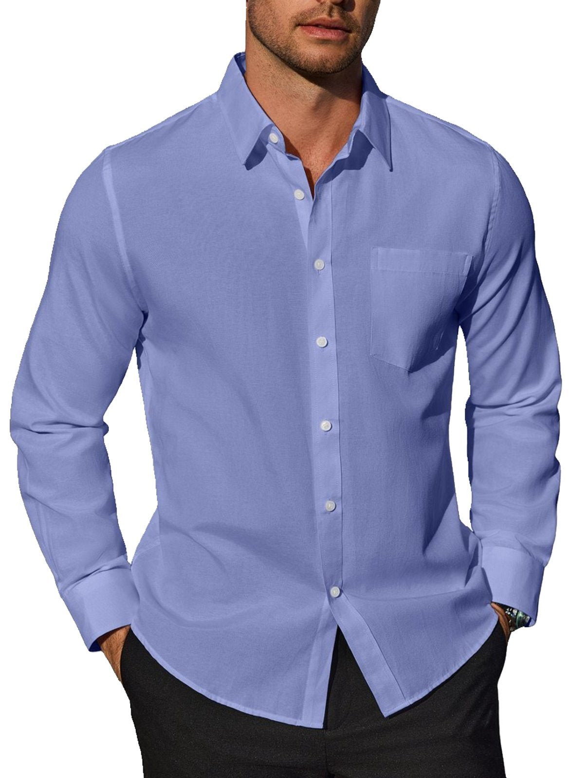 sogami Button Up Shirt Mens Oxford Shirt Casual Long Sleeve White Cotton Dress Shirt For Men Office