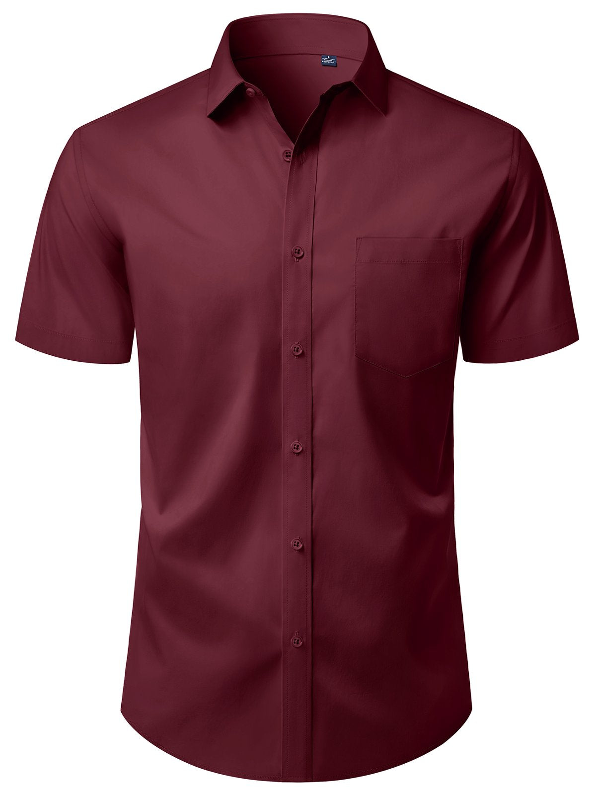 sogami Mens Button Down Work Shirt Stretched Wrinkle Free Short Sleeve White Dresses Shirt For Casual